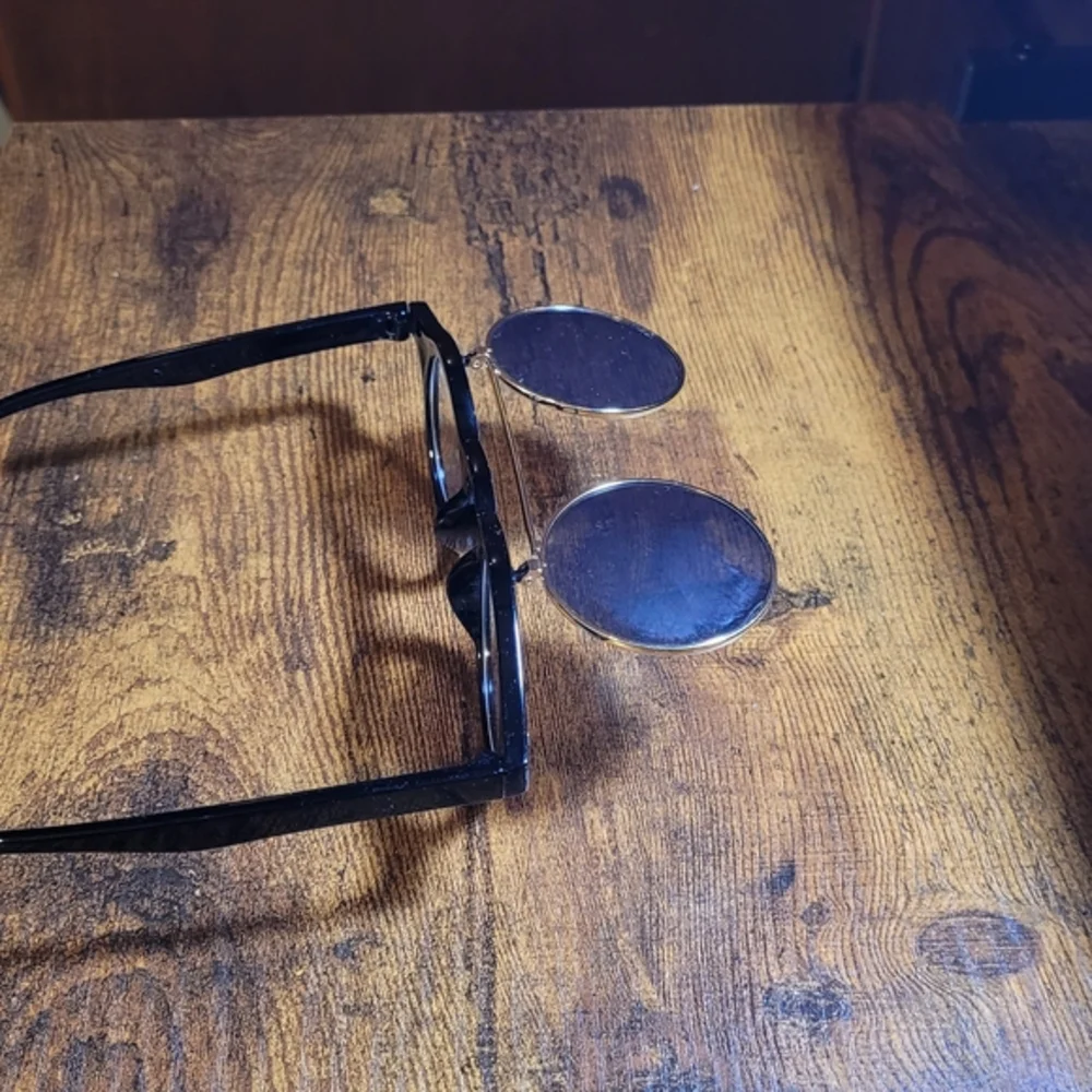Steampunk Sunglass Goggles with Gold Trim for Men & Women